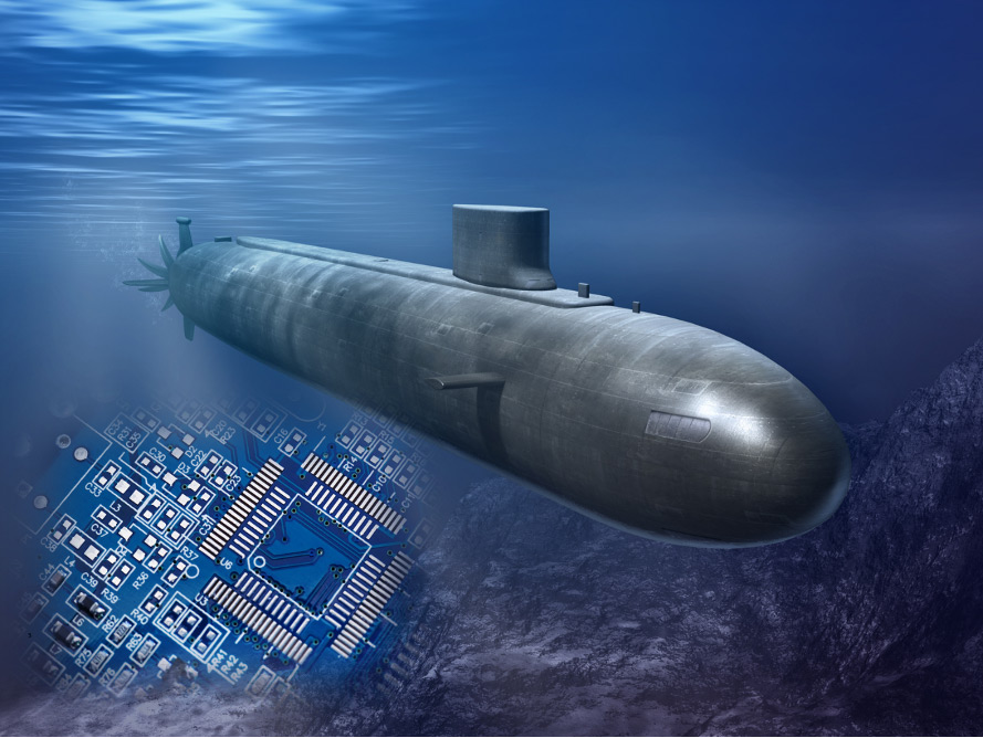 Submarine under water