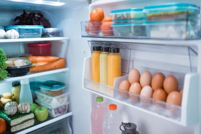 an open fridge ready whose meals are ready to be planned via MRP
